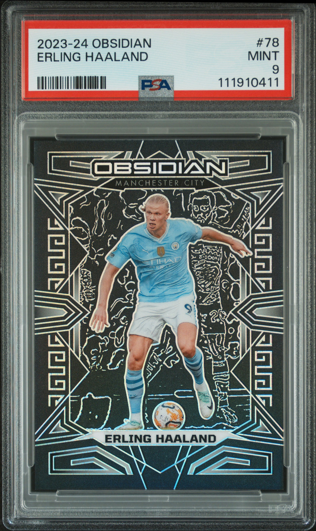 2023 PANINI OBSIDIAN #78 ERLING HAALAND /120 - PSA 9