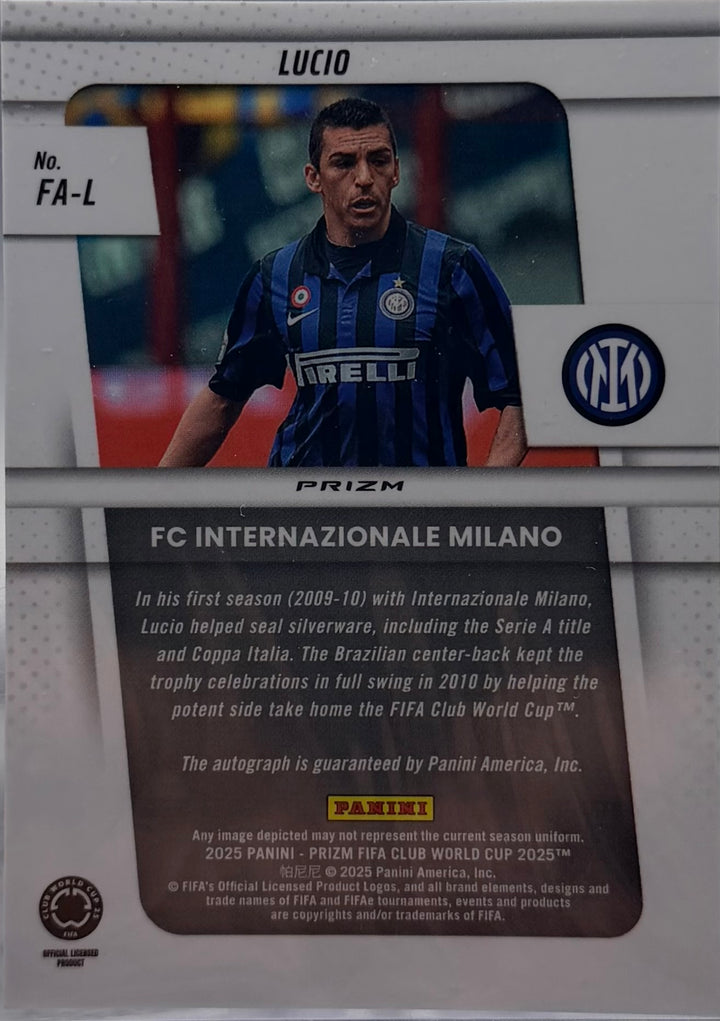 2025 PRIZM FIFA CLUB WORLD CUP LUCIO VELOCITY PRIZM AUTO #FA-L