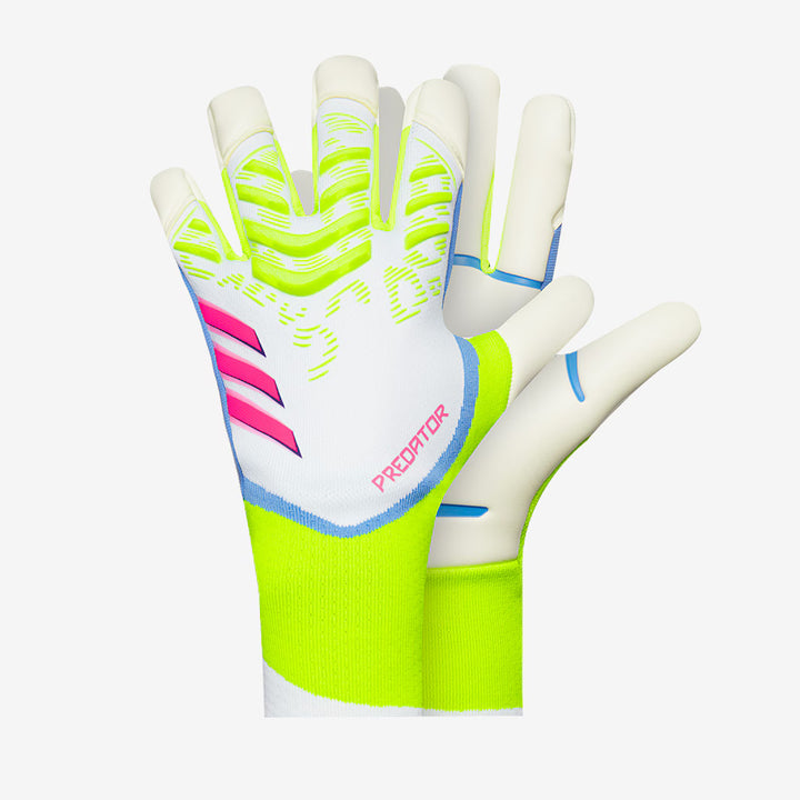 adidas PREDATOR PRO GOALKEEPER GLOVES - White/Lucid Lemon