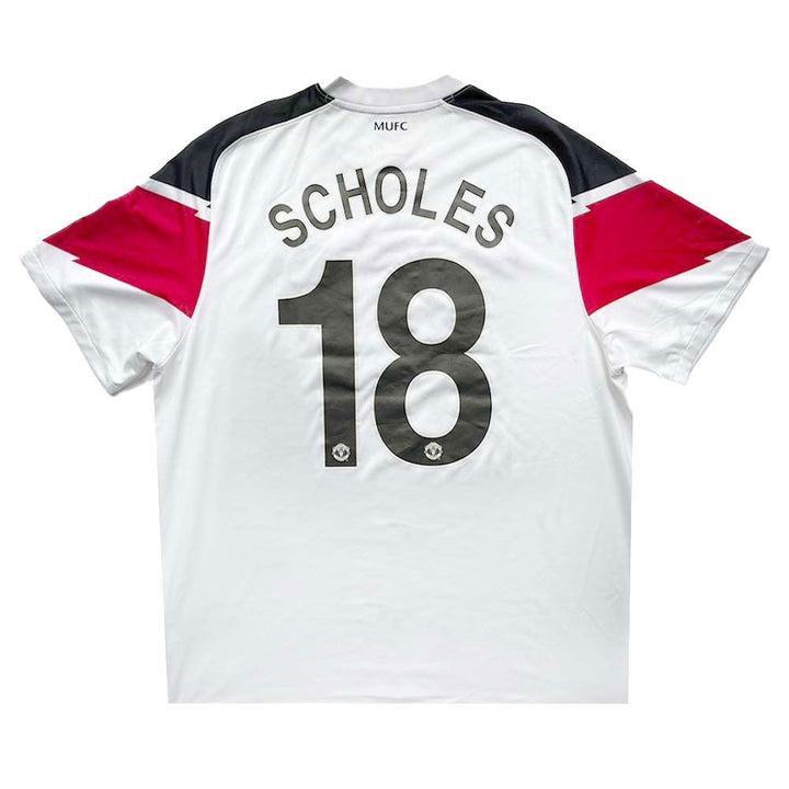 2010-2011 MANCHESTER UNITED AWAY UCL FINAL SHIRT SCHOLES #18 - (XL)