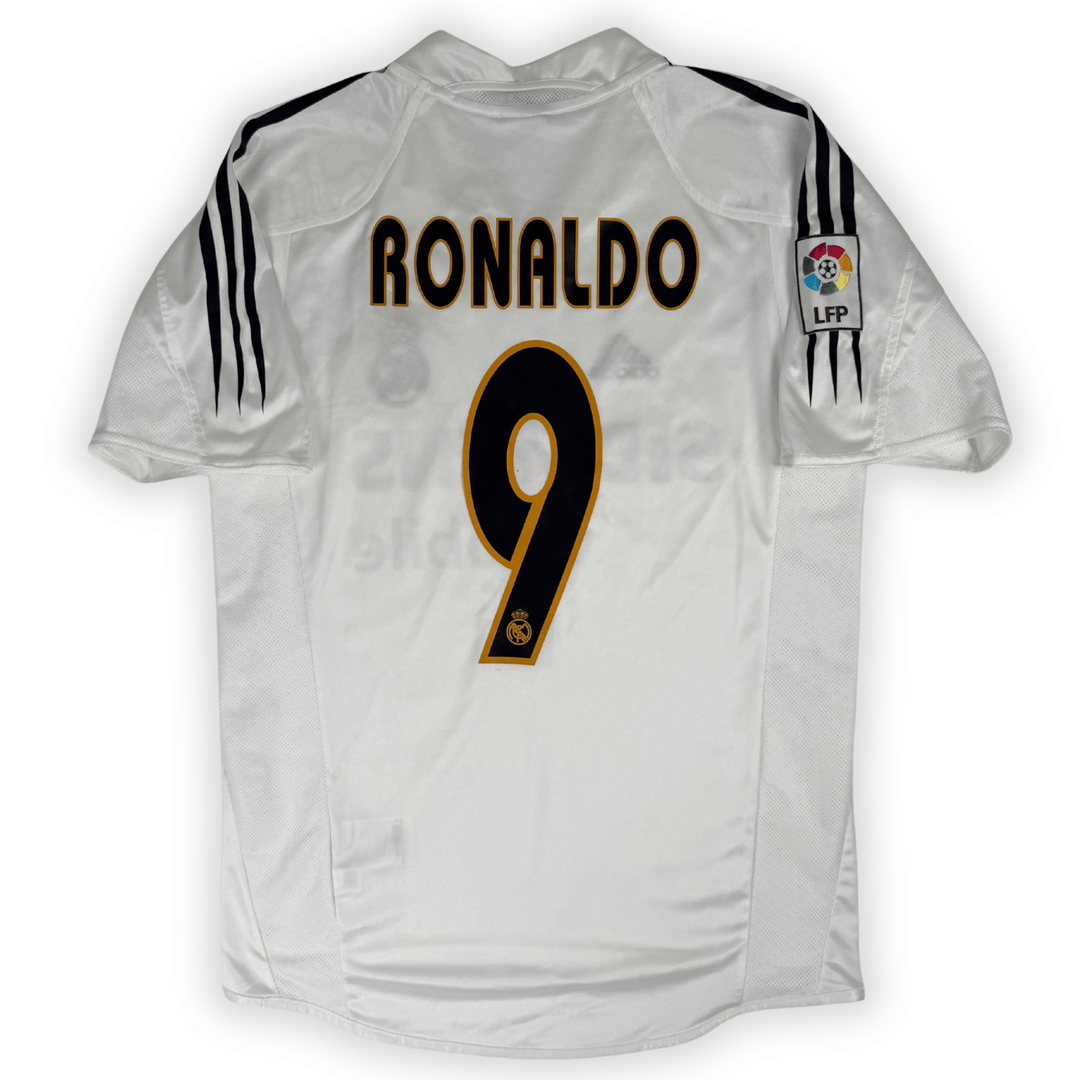 2004-2005 REAL MADRID LA LIGA HOME SHIRT RONALDO #9 - (S)