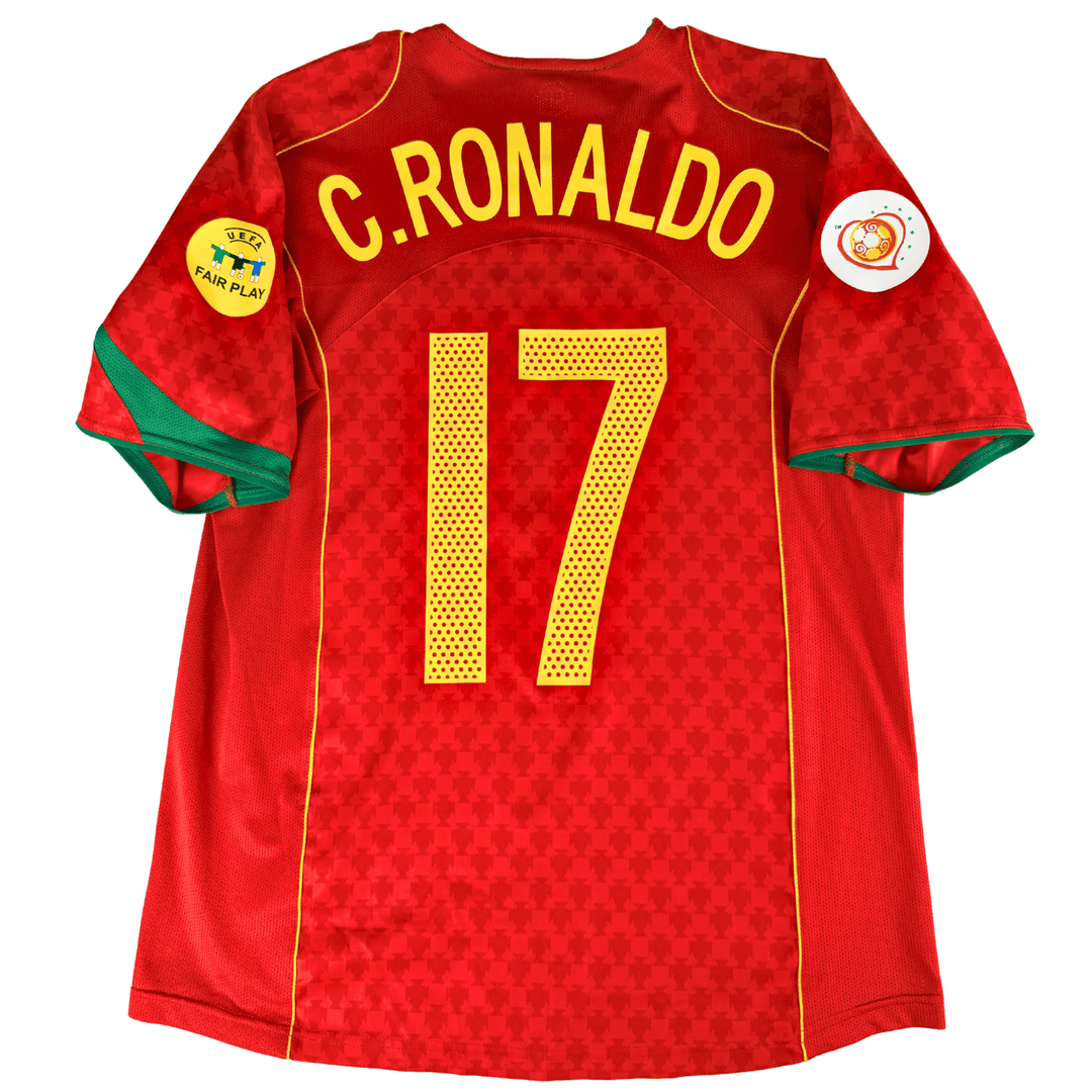 2004-2006 PORTUGAL EURO HOME SHIRT RONALDO #17 - (M)
