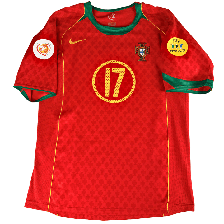 2004-2006 PORTUGAL EURO HOME SHIRT RONALDO #17 - (M)