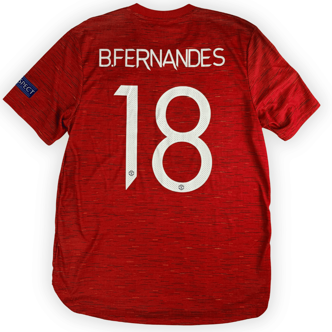 2020-21 MANCHESTER UNITED EUROPA FINAL AUTHENTIC HOME SHIRT B. FERNANDES # - (L) - Front