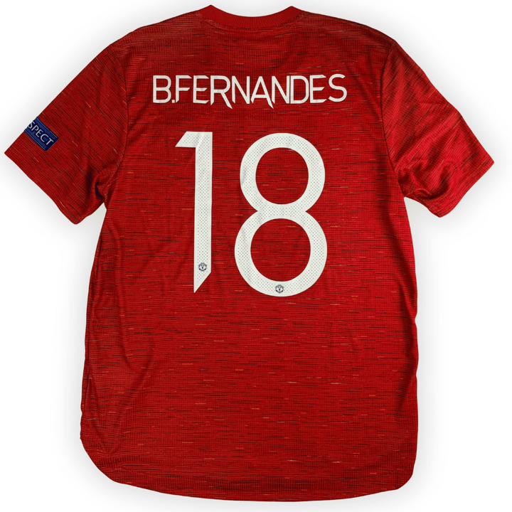 2020-21 MANCHESTER UNITED EUROPA FINAL AUTHENTIC HOME SHIRT B. FERNANDES # - (L) - Front