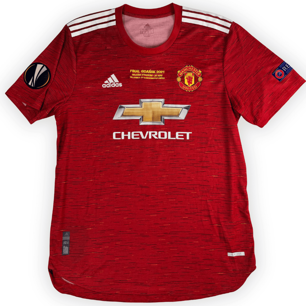 2020-21 MANCHESTER UNITED EUROPA FINAL AUTHENTIC HOME SHIRT B. FERNANDES # - (L) - Back