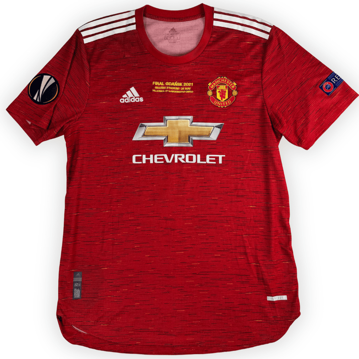 2020-21 MANCHESTER UNITED EUROPA FINAL AUTHENTIC HOME SHIRT B. FERNANDES # - (L) - Back