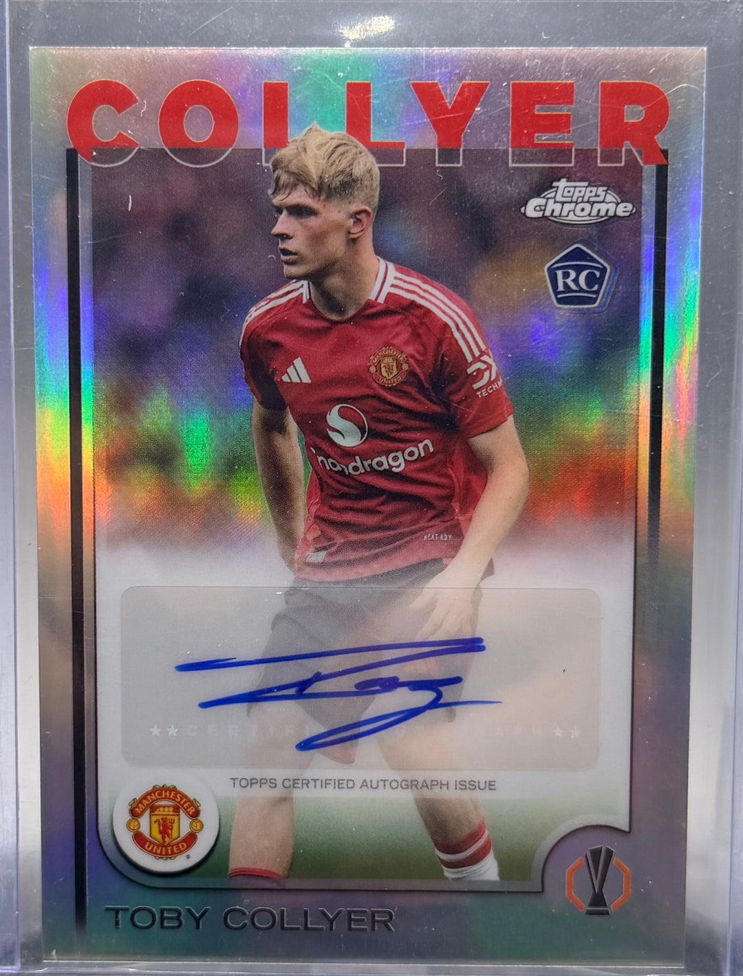24-25 TOPPS CHROME UCC MAN UNITED RC TOBY COLLYER AUTO REFRACTOR