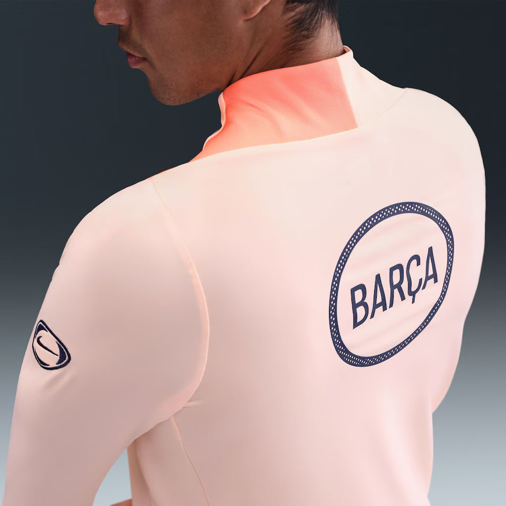 Barcelona Nike 2025/26 Strike Drill Quarter-Zip Long Sleeve Dri-FIT Top - Orange