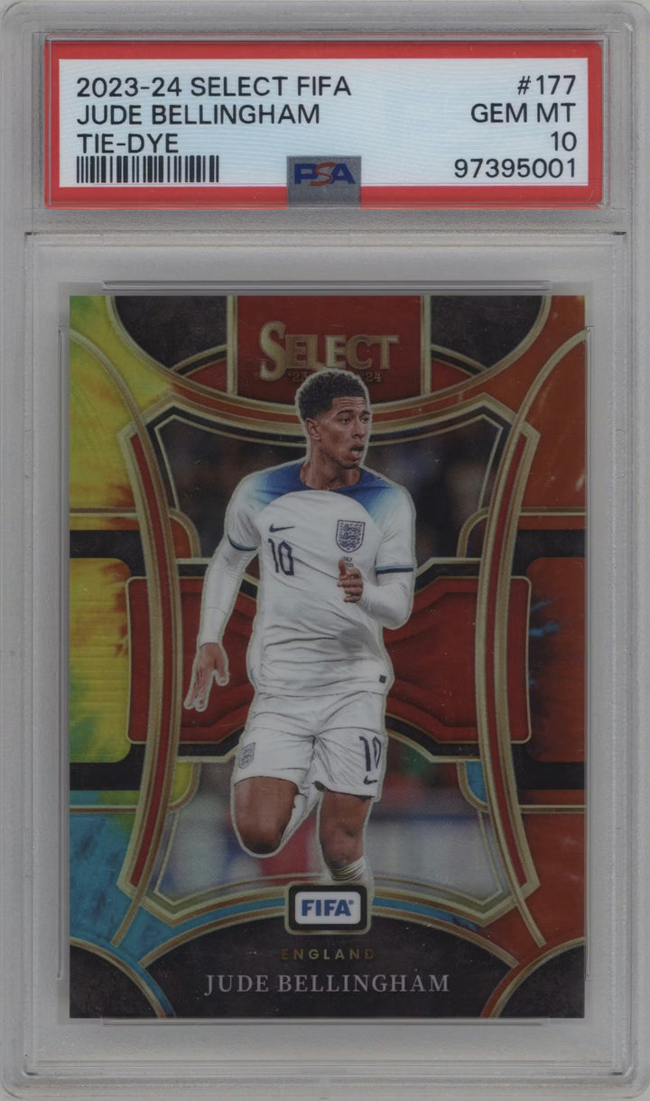 2023-24 PANINI FIFA SELECT BELLINGHAM TIE DYE #/30 PSA 10