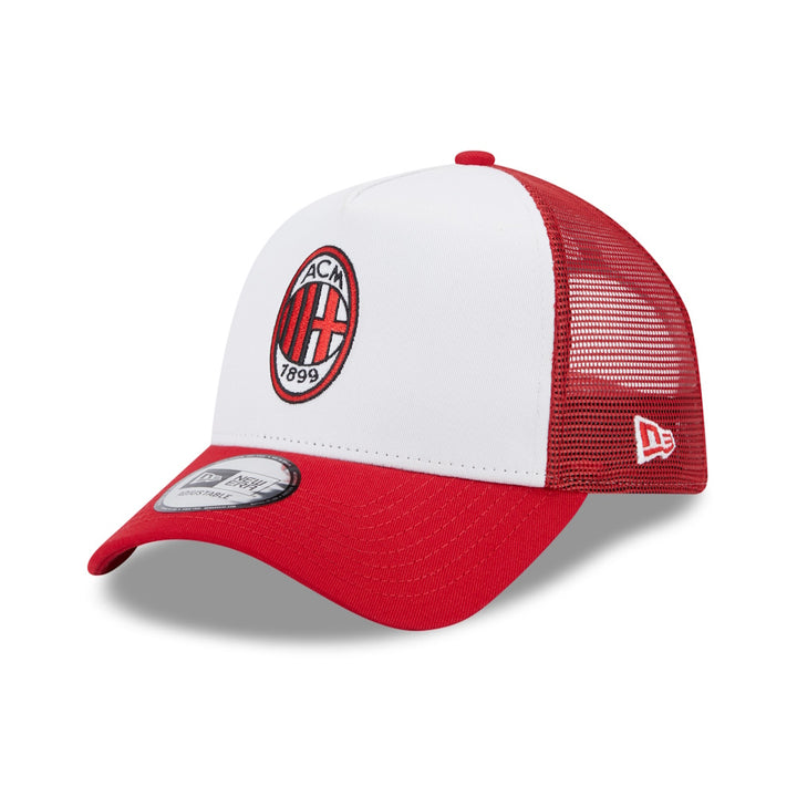 AC MILAN – NEW ERA E-FRAME TRUCKER RED & WHITE HAT