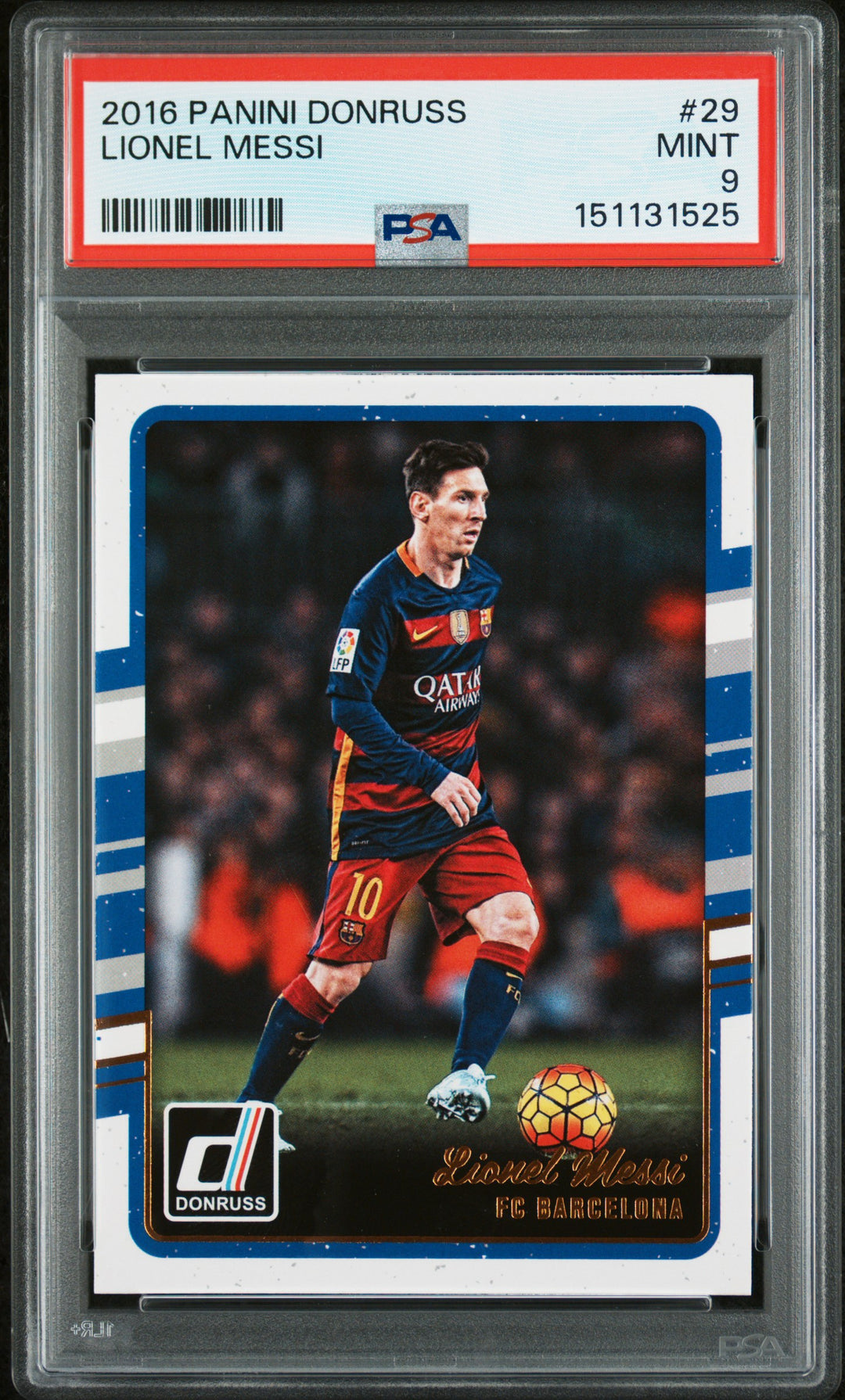 2016-17 PANINI DONRUSS #29 LIONEL MESSI PSA 9