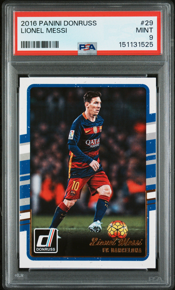 2016-17 PANINI DONRUSS #29 LIONEL MESSI PSA 9