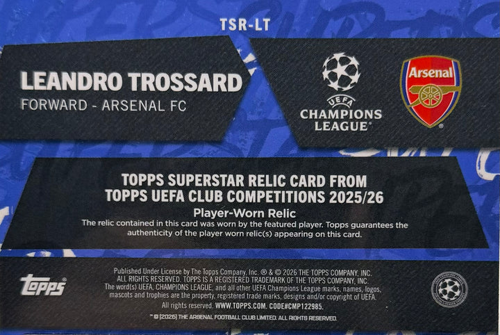 2025-26 TOPPS FLAGSHIP UCC TROSSARD PATCH #/25