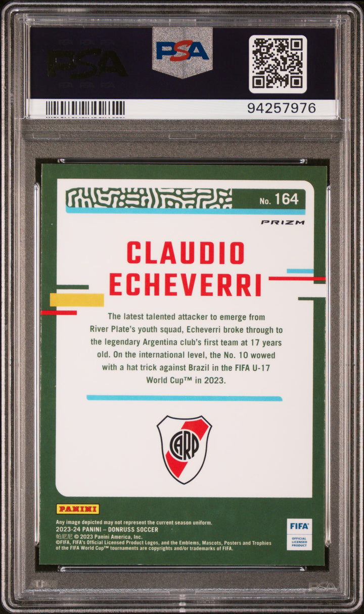 2023-24 PANINI DONRUSS FIFA #164 CLAUDIO ECHEVERRI OPTIC-HOLO - PSA 9