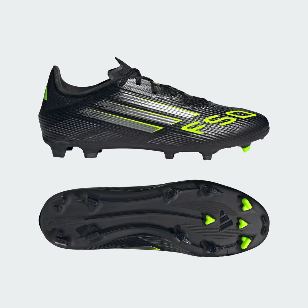 adidas F50 LEAGUE FG/MG - Core Black/Lucid Lemon