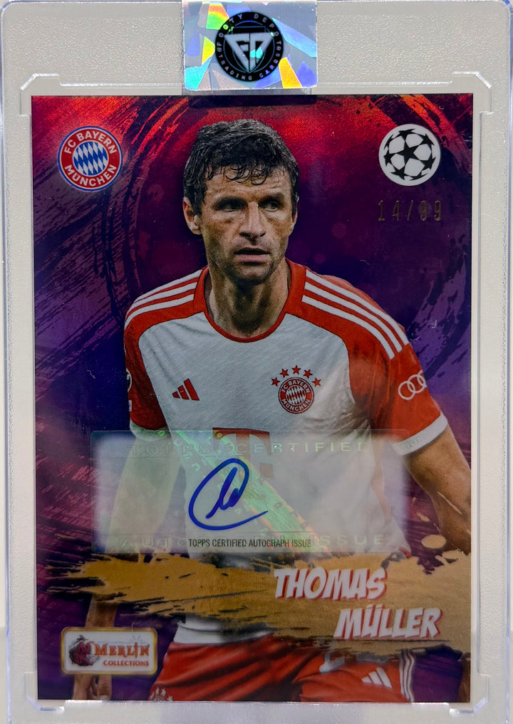 2023-2024 TOPPS MERLIN HERITAGE BAYERN MUNICH THOMAS MULLER FAN FAVOURITES AUTO #/99