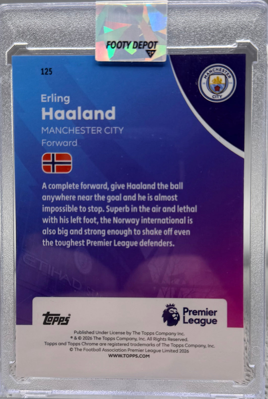 2025-26 TOPPS CHROME EPL ERLING HAALAND SSP LOGOFRACTOR #/92