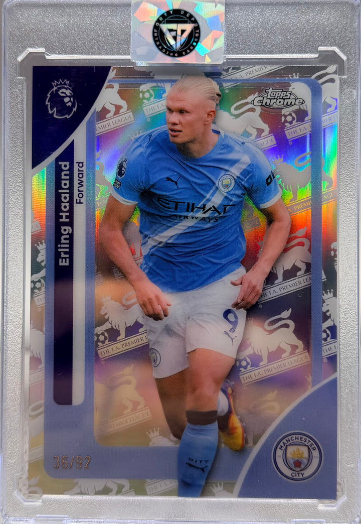 2025-26 TOPPS CHROME EPL ERLING HAALAND SSP LOGOFRACTOR #/92