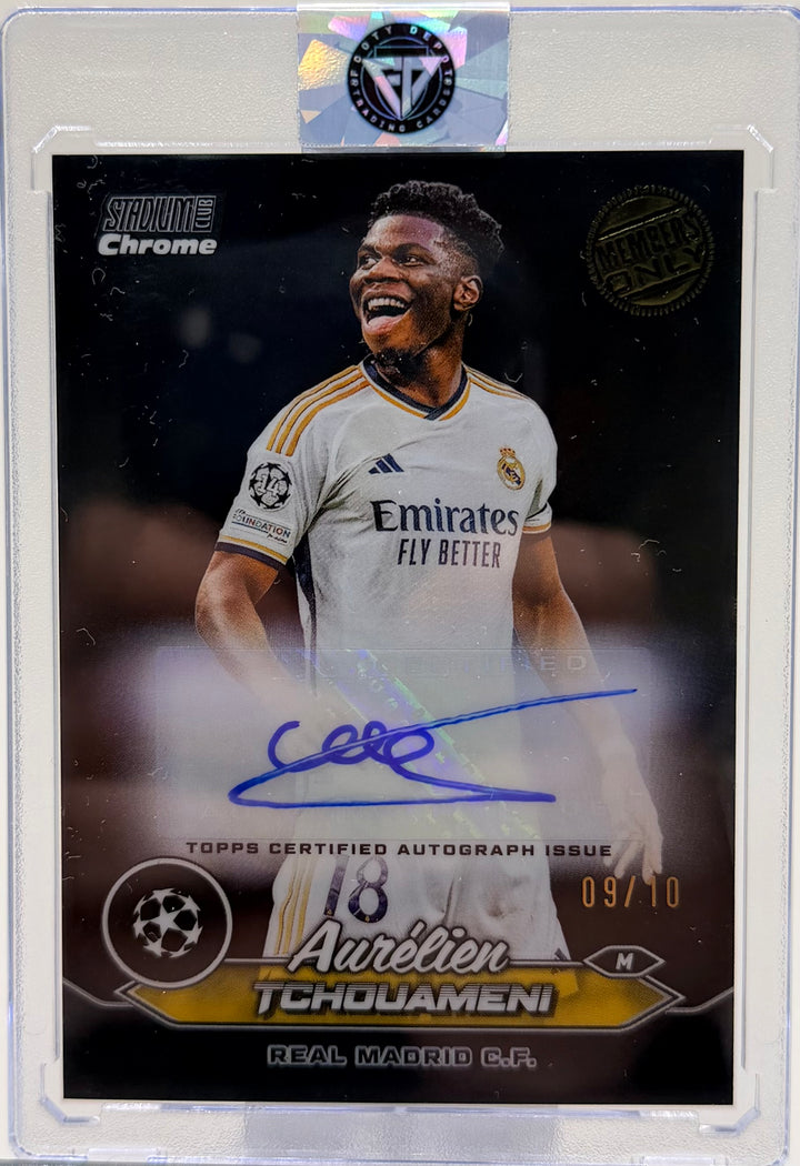 2023-24 TOPPS CHROME STADIUM CLUB UCC AURELIEN TCHOUAMENI AUTO BLACK #/10