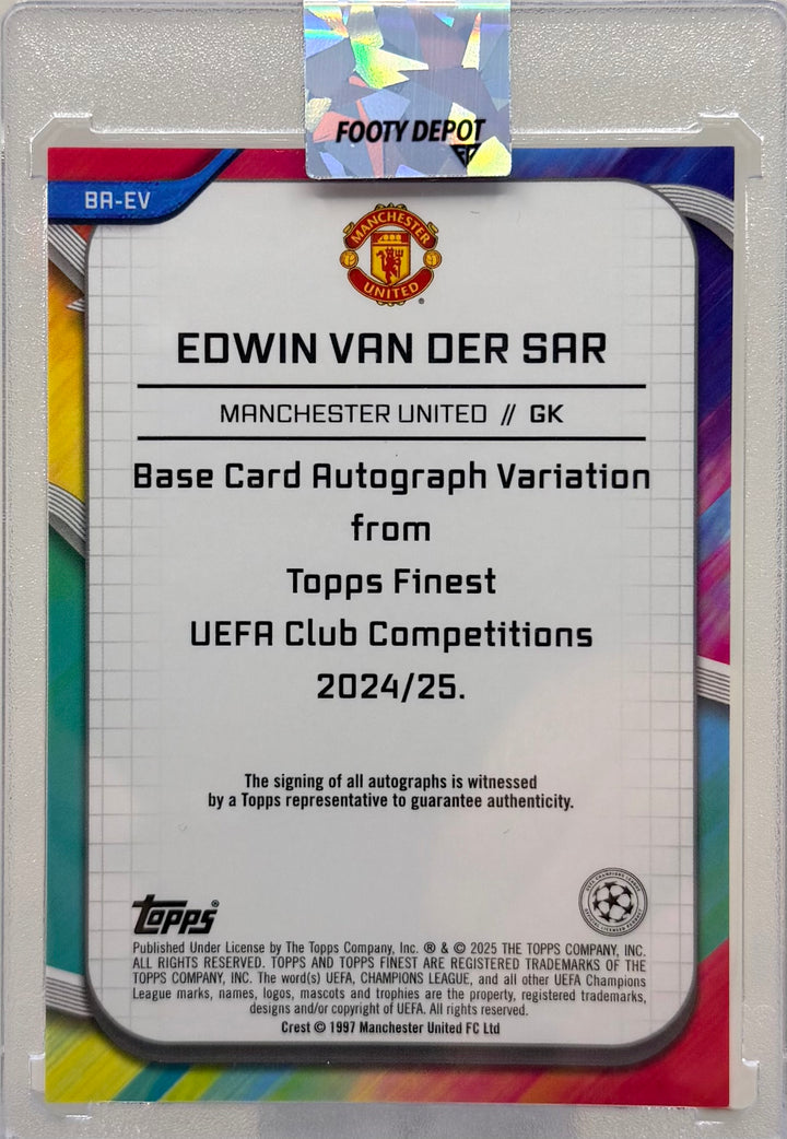 2024-2025 TOPPS FINEST EDWIN VAN DE SAR ORANGE AUTO #/25