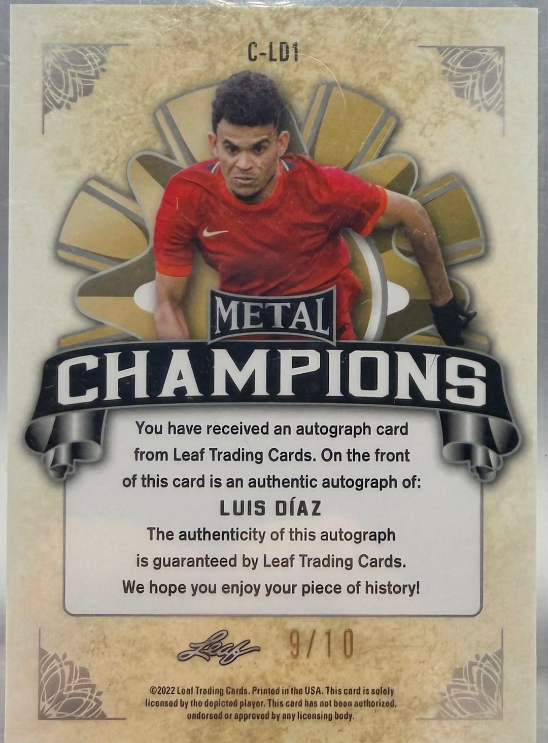 2022 LEAF METAL CHAMPIONS AUTO LUIS DIAZ #/10