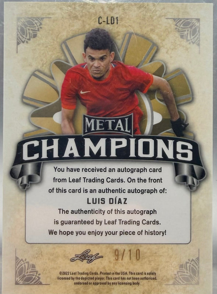 2022 LEAF METAL CHAMPIONS AUTO LUIS DIAZ #/10