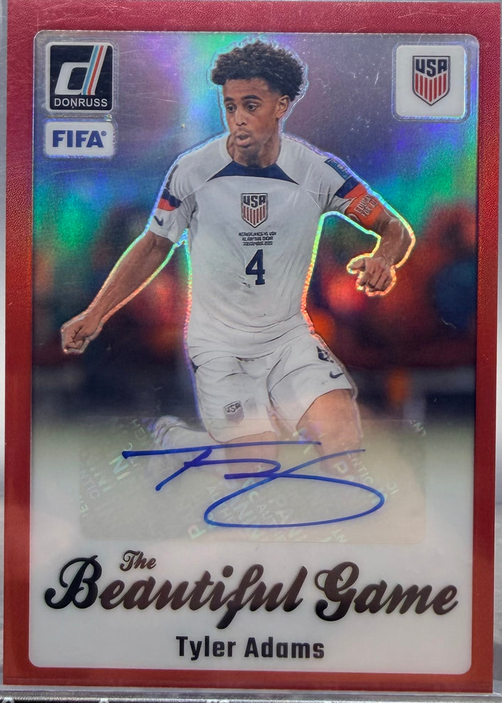 2023-2024 DONRUSS FIFA THE BEAUTIFUL GAME AUTO RED TYLER ADAMS AUTO #/49