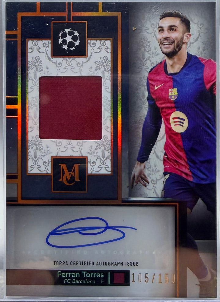 2024-25 TOPPS MUSEUM UEFA FERRAN TORRES PATCH AUTO #/150