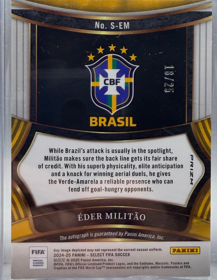 2024-25 PANINI SELECT FIFA SIGNATURES EDER MILITAO TIE-DYE PRIZM #/25