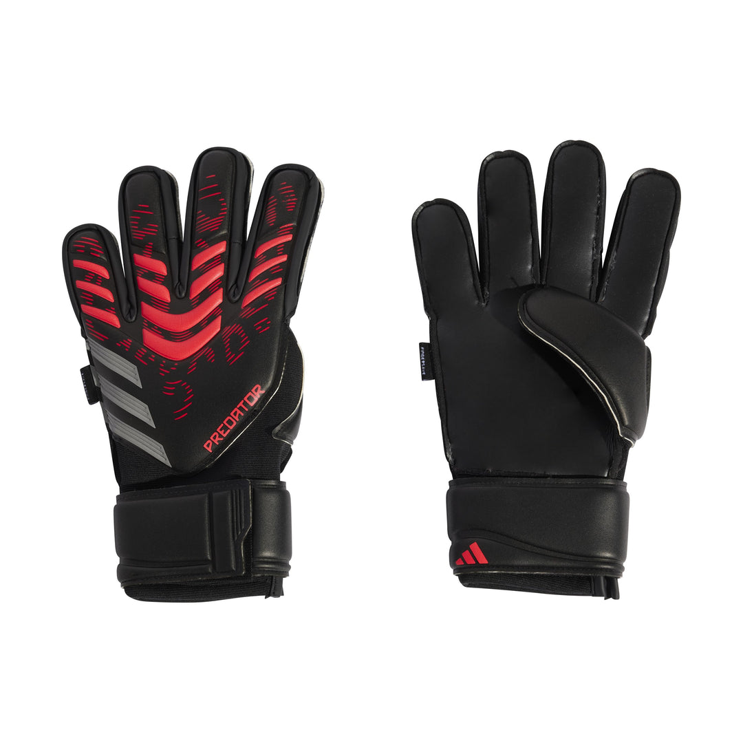 adidas PREDATOR MATCH J FINGERSAVE GLOVES - Black/ Lucid Red”