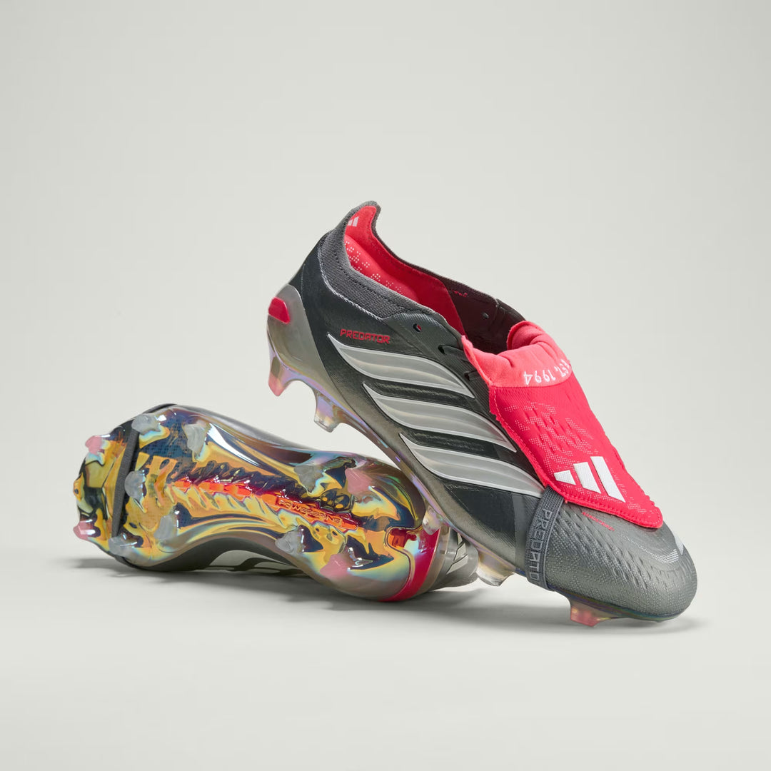 PREDATOR ELITE FT FIRM GROUND - Iron Metallic/ Lucid Red