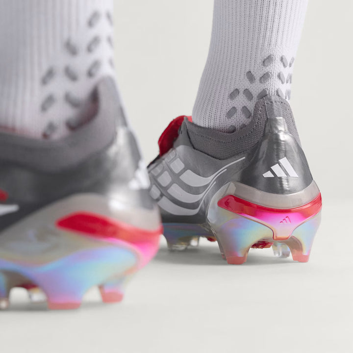 PREDATOR ELITE FT FIRM GROUND - Iron Metallic/ Lucid Red