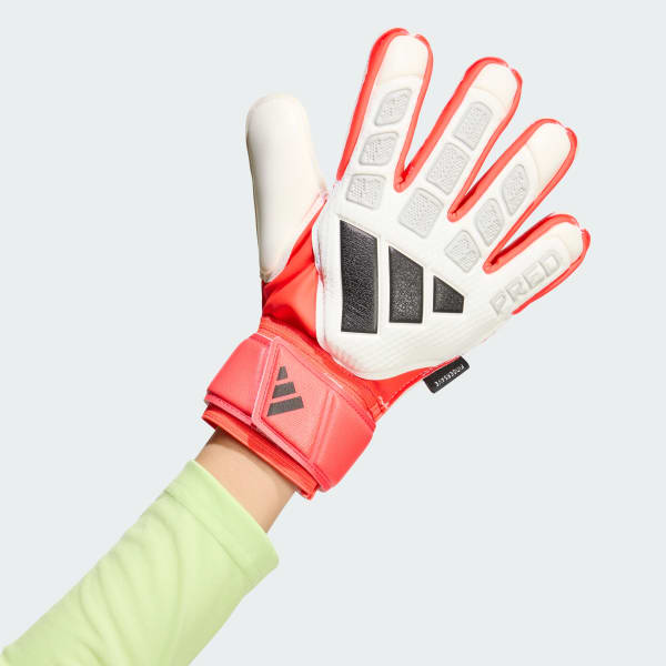 PREDATOR GOALKEEPER GLOVE MATCH FINGERSAVE JUNIOR - White/ Lucid Red / Black