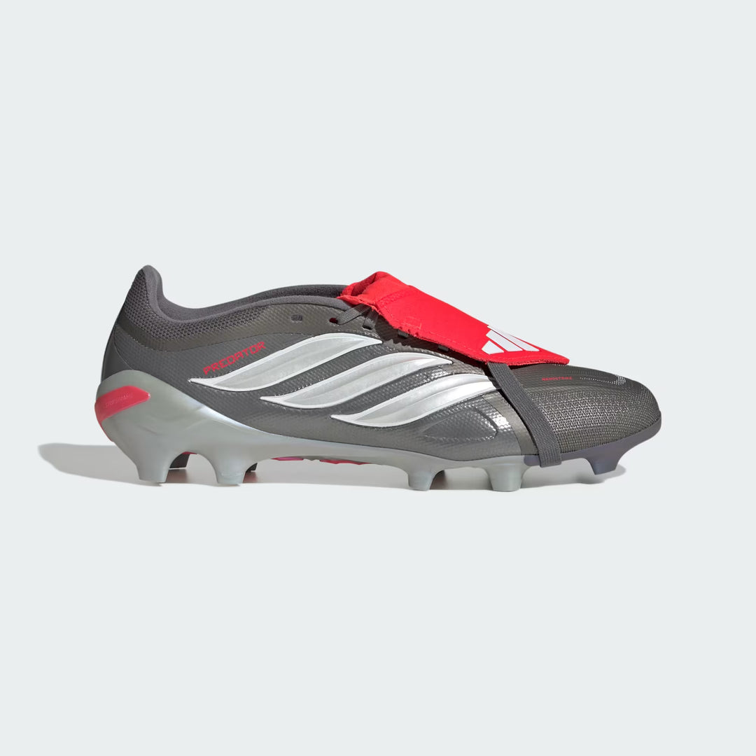 adidas PREDATOR LEAGUE FT FIRM-GROUND - Iron Metallic/ Lucid Red
