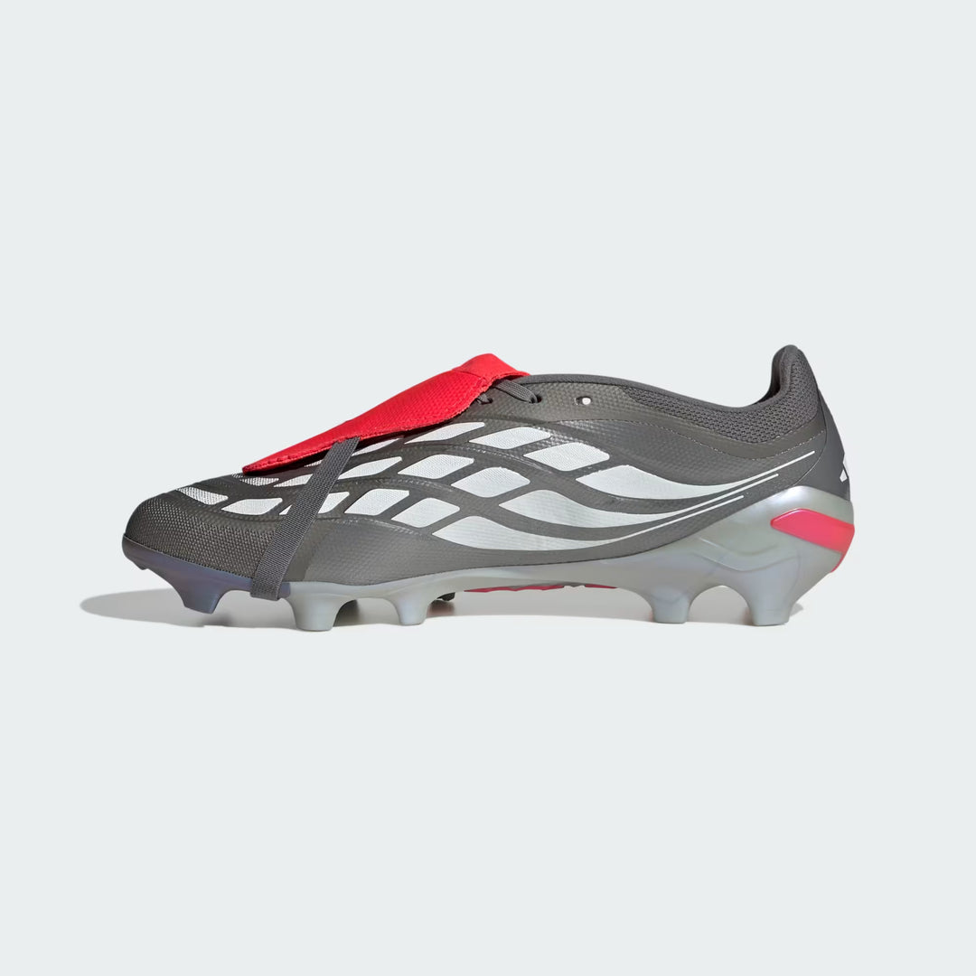 adidas PREDATOR LEAGUE FT FIRM-GROUND - Iron Metallic/ Lucid Red