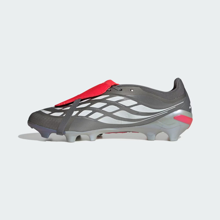 adidas PREDATOR LEAGUE FT FIRM-GROUND - Iron Metallic/ Lucid Red