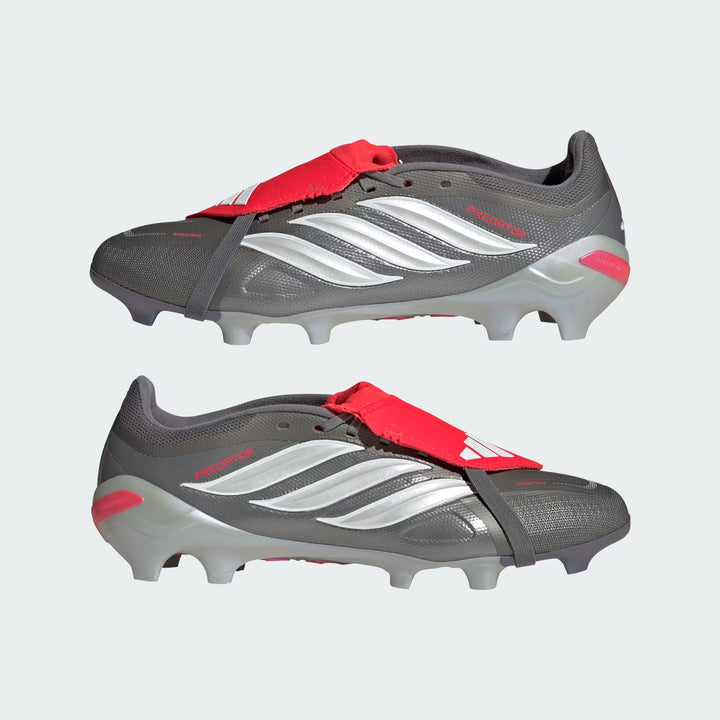 adidas PREDATOR LEAGUE FT FIRM-GROUND - Iron Metallic/ Lucid Red