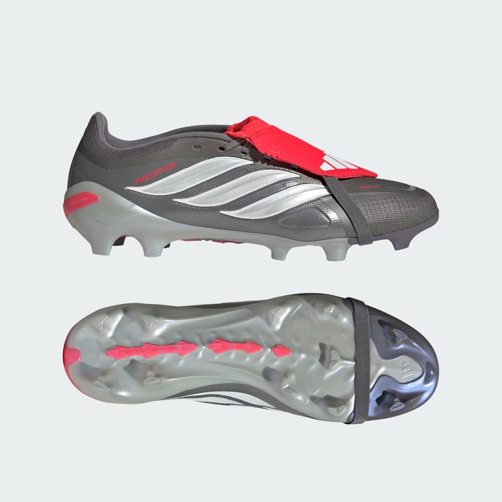 adidas PREDATOR LEAGUE FT FIRM-GROUND - Iron Metallic/ Lucid Red