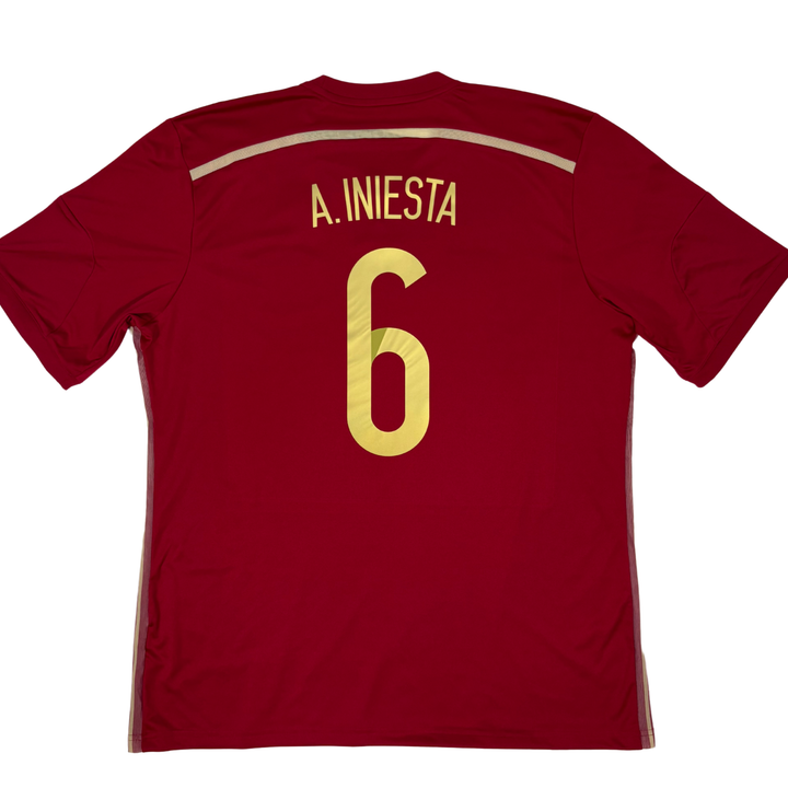 2014-2015 SPAIN HOME SHIRT INIESTA #6 - (XL)
