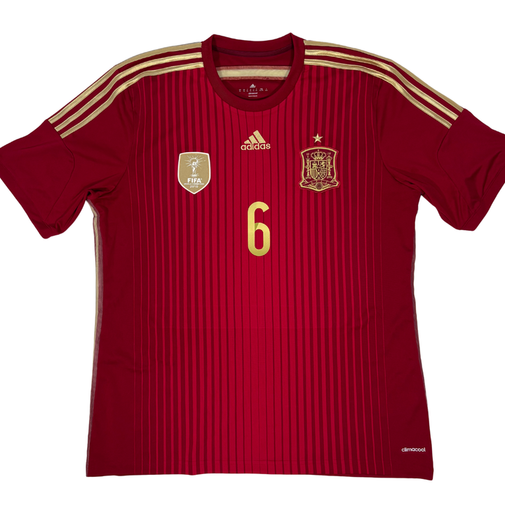 2014-2015 SPAIN HOME SHIRT INIESTA #6 - (XL)