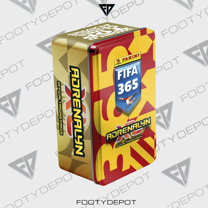 2025-26 PANINI ADRENALYN XL FIFA 365 CARDS - MEGA TIN (42 CARDS + 2 LE & 1 GOLDEN BALLER)