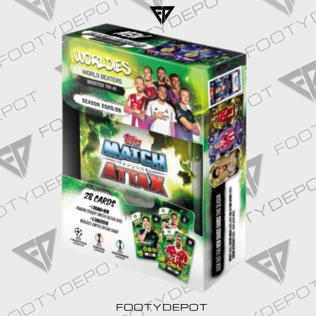 2025-26 TOPPS MATCH ATTAX UEFA CHAMPIONS LEAGUE CARDS – MINI TIN (32 CARDS + 3 LE)