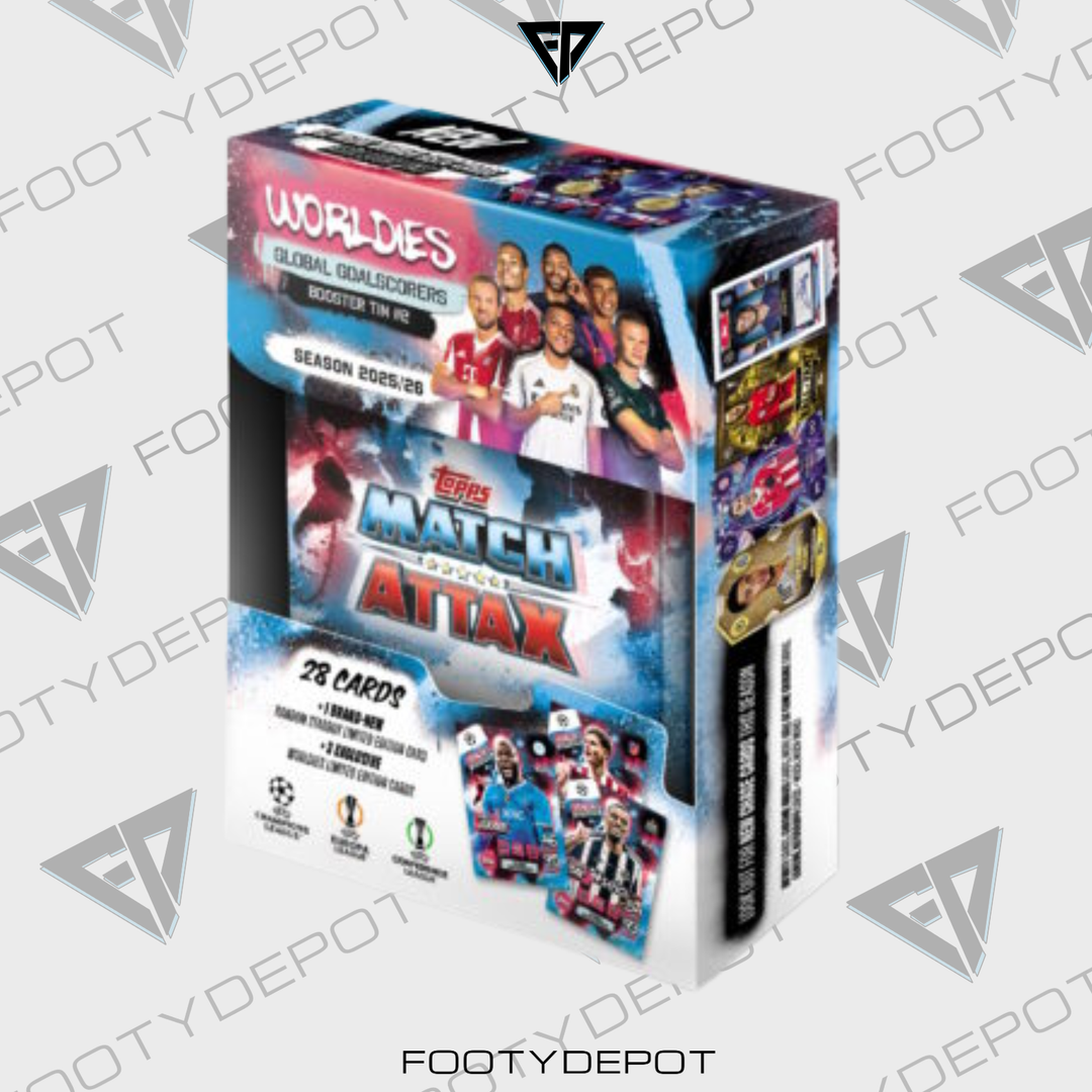 2025-26 TOPPS MATCH ATTAX UEFA CHAMPIONS LEAGUE CARDS – MINI TIN (32 CARDS + 3 LE)