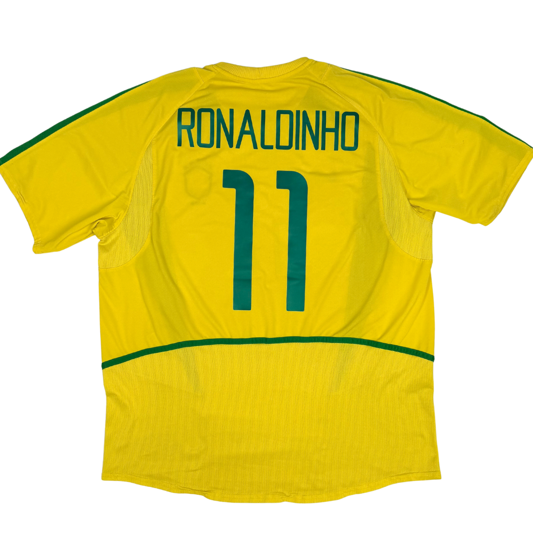 2002-2004 BRASIL HOME SHIRT RONALDINHO #11 - (XL)