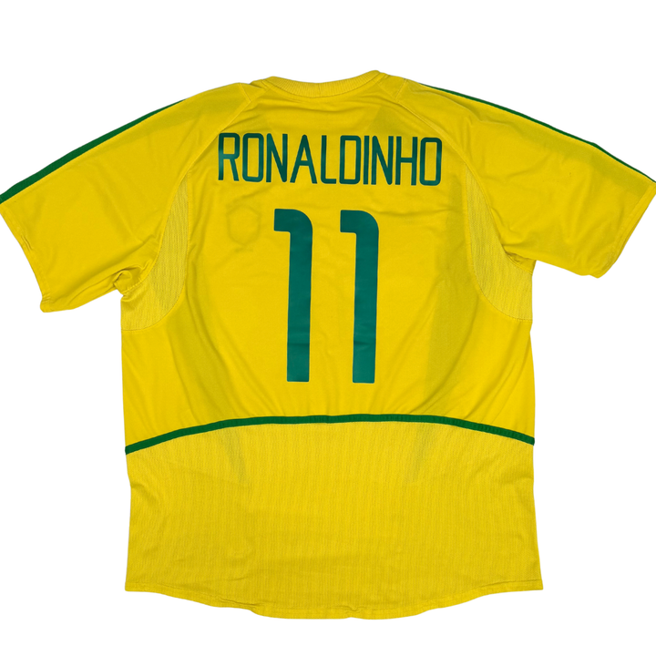 2002-2004 BRASIL HOME SHIRT RONALDINHO #11 - (XL)