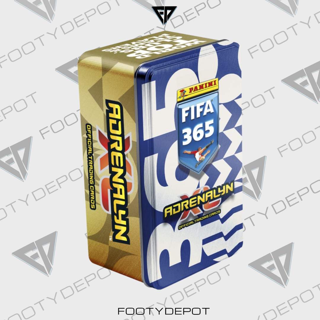 2025-26 PANINI ADRENALYN XL FIFA 365 CARDS - MEGA TIN (42 CARDS + 2 LE & 1 GOLDEN BALLER)