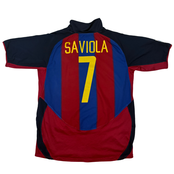 2003-2004 FC BARCELONA HOME SHIRT SAVIOLA #7 (L)