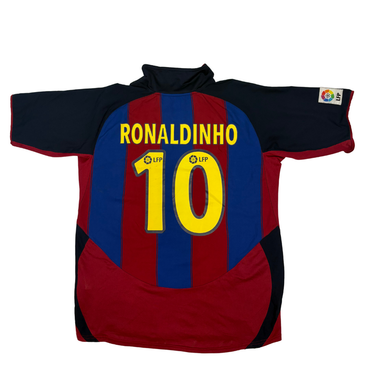 2003-2004 FC BARCELONA HOME SHIRT RONALDINHO #10 - (XL)
