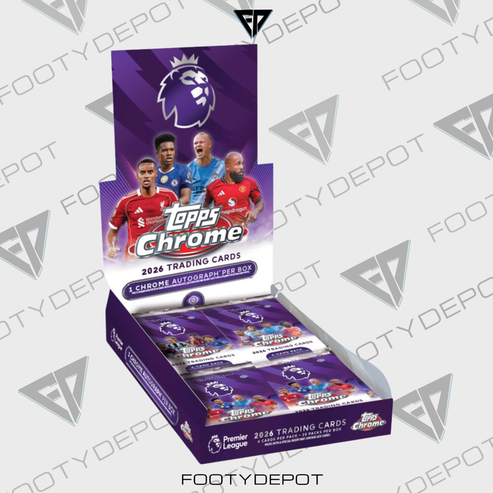 2025-26 TOPPS CHROME PREMIER LEAGUE CARDS – 20-PACK HOBBY BOX